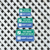 Classic Framed Plus Fuel Mains Shut Off Valve Keep Clear Wall or Door Sign | Health & Safety Warning Signage
