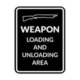 Signs ByLITA Portrait Round Weapon Loading And Unloading Area Door or Wall Sign | Gun Range Safety Warning Signs
