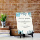 Customizable 6 x 8" Floral Memorial Table Sign - Personalizable Design In Loving Memory Of Sign with Acrylic Easel Stand for Table, Counter, or Shelf Display