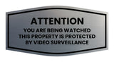 Signs ByLITA Fancy Attention You Are Being Watched This Property is Protected by Video Surveillance Sign - Security Signs | Durable Material | Easy Installation Wall or Door Sign
