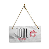 Tool Shed 5x10 Hanging Plus Wall or Door Sign | Rustic Twine | Range of Vibrant Decor Styles | Room Signs For Home and Business