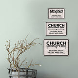 Classic Framed Plus Church Secretary’s Desk – Serving With Heart and Skill Door or Wall Sign | Church and Place of Worship Signs