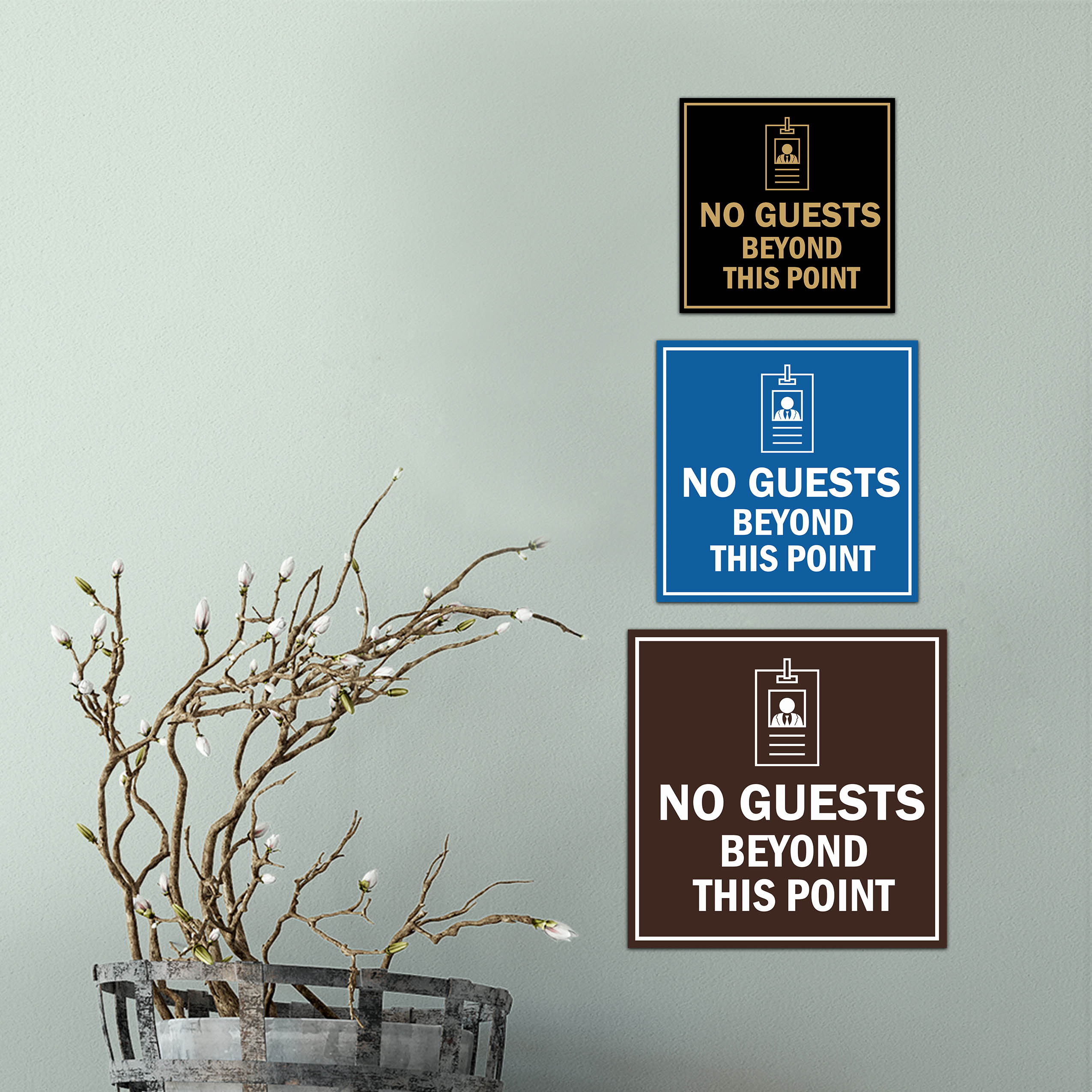 Signs ByLITA Square No Guests Beyond this Point Graphic Wall or Door Sign