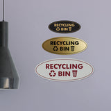 Signs ByLITA Oval Recycling bin Sign - Laser-Engraved Lettering | Durable ABS Plastic | Vibrant Colors | Powerful Foam Tape