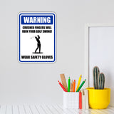 Portrait Round Plus Warning Crushed Fingers Will Ruin Your Golf Swing! Wear Safety Gloves Wall or Door Sign