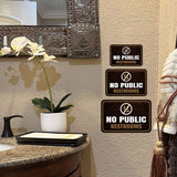 Classic Framed Plus No Public Restrooms Wall or Door Sign | Office & Workspace Bathroom Signage