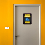 Portrait Round Plus Gamer's Paradise: Where Sleep is for the Weak Wall or Door Sign | Easy Installation | Gaming | Home Decor