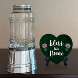 Bless This Home Heart Table Sign with Acrylic Stand (6x5") | Religious Home Decor