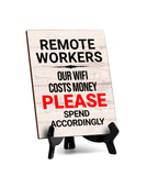 Remote Working Etiquette Sign|Café or Restaurant Co-Working Table Sign with Acrylic Stand (6x8“)