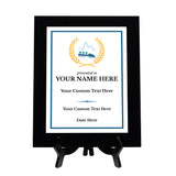 Bobsleigh Customizable Black Frame Wooden Award Plaque | Easel Mount Option | Achievement and Recognition Personalizable Plaques | Sports Award