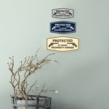 Fancy Protected by Armed Property Owner .45 Wall or Door Sign