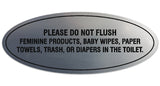 Signs ByLITA Oval Please do not flush etiquette Sign - Durable Material | Easy Installation