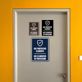 Signs ByLITA Portrait Round Use Protective Elements Door or Wall Sign | Spanish Bilingual Warehouse Health and Safety Signs