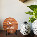 Bless This Home Circle Table Sign with Acrylic Stand (5x5") | Religious Home Decor