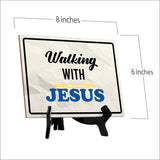 Walking With Jesus Table Sign with Acrylic Stand (6x8“) | Classroom & Home Decor
