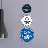 Circle Chargers Here Wall or Door Sign