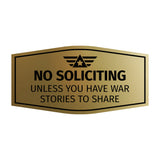 Signs ByLITA Fancy No Soliciting, Unless You Have War Stories to Share Easy Installation | Honor Veterans with Military Signs | US Pride | Businesses and Homes Wall or Door Sign