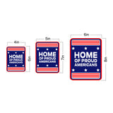 Portrait Round Plus Home of Proud Americans Door or Wall Sign | Easy Installation | Patriotic Stars and Stripes USA Pride Sign
