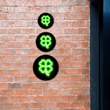 Circle Plus Clover Neon Graphic Style Wall or Door Sign | Live Streamer Gaming Themed Decoration