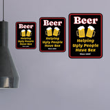 Portrait Round Plus Beer Helping Ugly People Have Sex Since 1862! Wall or Door Sign | Funny Naughty Decor