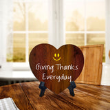 Giving Thanks Everyday Heart Table Sign with Acrylic Stand (6x5") | Religious Home Decor