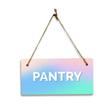 Pantry 5x10 Hanging Plus Wall or Door Sign | Rustic Twine | Range of Vibrant Decor Styles | Room Signs For Home and Business