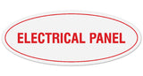 Signs ByLITA Oval Electrical Panel Sign - Laser-Engraved Lettering | Durable ABS Plastic | Vibrant Colors | Powerful Foam Tape