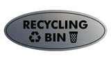 Signs ByLITA Oval Recycling bin Sign - Laser-Engraved Lettering | Durable ABS Plastic | Vibrant Colors | Powerful Foam Tape