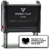 Vivid Stamp The gift of a cheerful spirit is a blessing from God Self-Inking Rubber Stamps