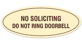 Signs ByLITA Oval No Soliciting Do Not Ring Doorbell Sign - Laser-Engraved Lettering | Durable ABS Plastic | Vibrant Colors | Powerful Foam Tape