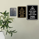 Signs ByLITA Portrait Round Stop Fires Before They Start Think Safety Door or Wall Sign Easy Installation | Health And Safety | Building And Danger Signs