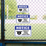 Classic Framed Plus Notice Dumpster Under 24 Hour Surveillance Door or Wall Sign | Health & Safety Signage