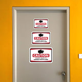 Classic Framed Plus Caution Sharp Objects Handle with Care Door or Wall Sign | Workplace Health and Safety Warning Signage