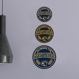 Signs ByLITA Circle Cheers to Sports and Beers ABS Plastic | Laser Engraved | Easy Installation | Elegant Design Wall or Door Sign