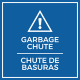 Signs ByLITA Square Garbage Chute Door or Wall Sign | Spanish Bilingual Business And Office Signs