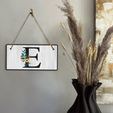E Flower Decor 5x10 Hanging Wall or Door Sign | Alphabet Letter Room Decoration