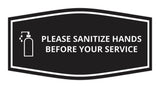 Signs ByLITA Fancy Please Sanitize Hands Before Your Service Easy Installation | Durable Construction | Barbers | Grooming and Styling | Hair Wall or Door Sign