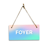 Foyer 5x10 Hanging Plus Wall or Door Sign | Rustic Twine | Range of Vibrant Decor Styles | Room Signs For Home and Business