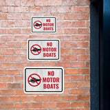 Classic Framed Plus No Motor Boats Wall or Door Sign | Marina Quayside Signage