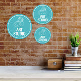 Circle Plus Art studio Wall or Door Sign | Easy Installation | Business & Studio Signage