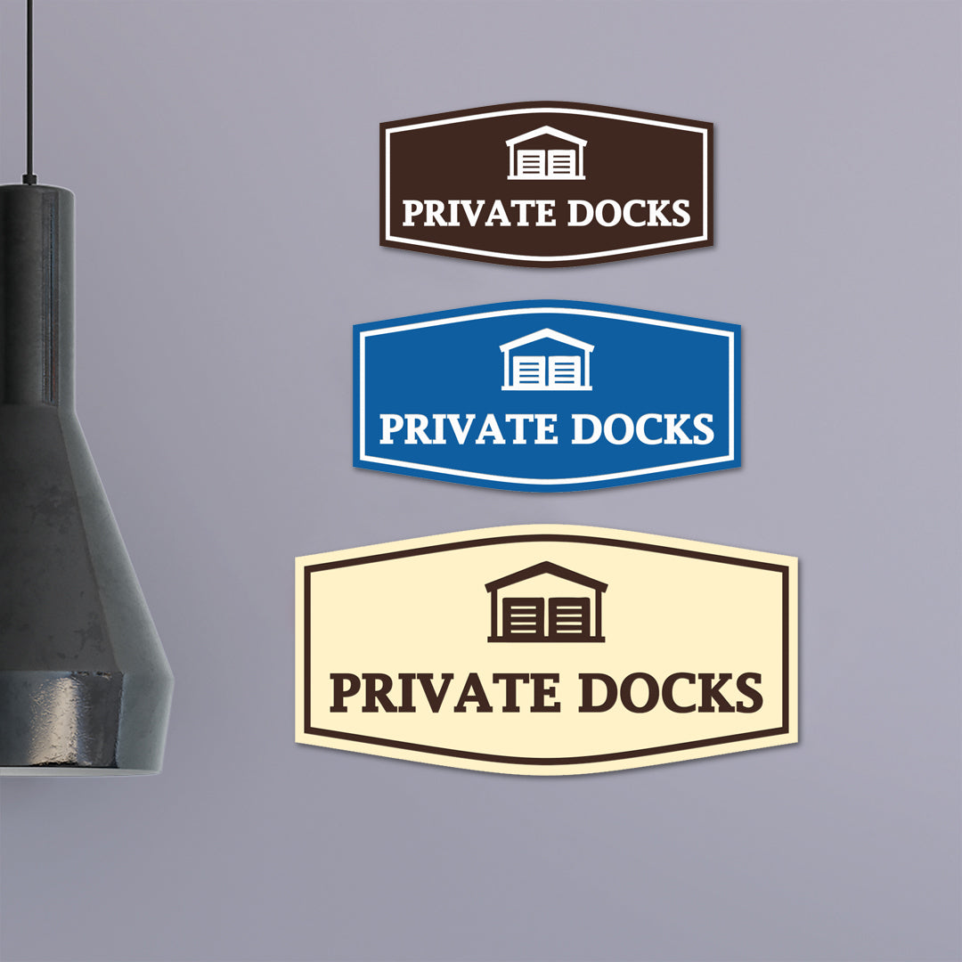 Fancy Private Docks Wall or Door Sign