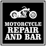 Signs ByLITA Square Motorcycle Repair and Bar Wall or Door Sign