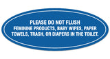 Signs ByLITA Oval Please do not flush etiquette Sign - Durable Material | Easy Installation