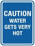 Signs ByLITA Portrait Round Caution water gets hot Sign - Laser-Engraved Lettering | Durable ABS Plastic | Vibrant Colors | Powerful Foam Tape
