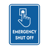 Signs ByLITA Portrait Round Emergency Shut Off Door or Wall Sign Easy Installation | Health And Safety | Building And Danger Signs