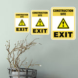 Portrait Round Plus Construction Site Exit Wall or Door Sign | Health And Safety Signage