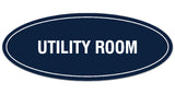 Signs ByLITA Oval Utility Room Sign - Laser-Engraved Lettering | Durable ABS Plastic | Vibrant Colors | Powerful Foam Tape