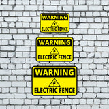 Classic Framed Plus Warning Electric Fence Wall or Door Sign | Health & Safety Warning Signage