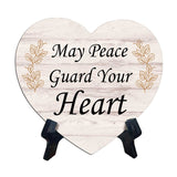 Reflective Religious Quote Signs Heart Table Sign with Acrylic Stand (6x5")