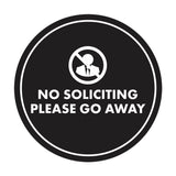 Circle No Soliciting Please Go Away Wall or Door Sign